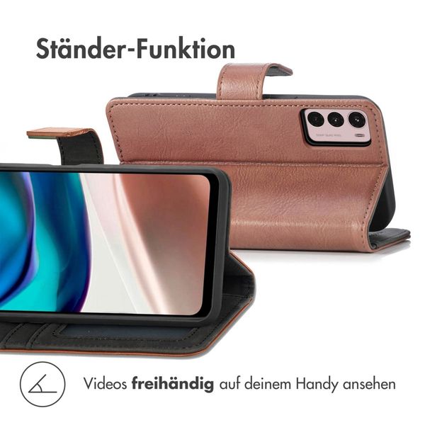 imoshion Luxuriöse Klapphülle Motorola Moto G42 - Braun