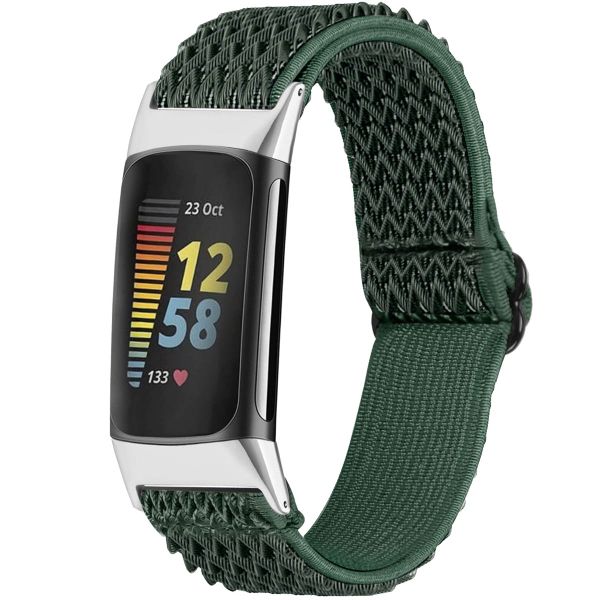 imoshion Elastische Nylonarmband für das Fitbit Charge 5 / Charge 6 - Grün