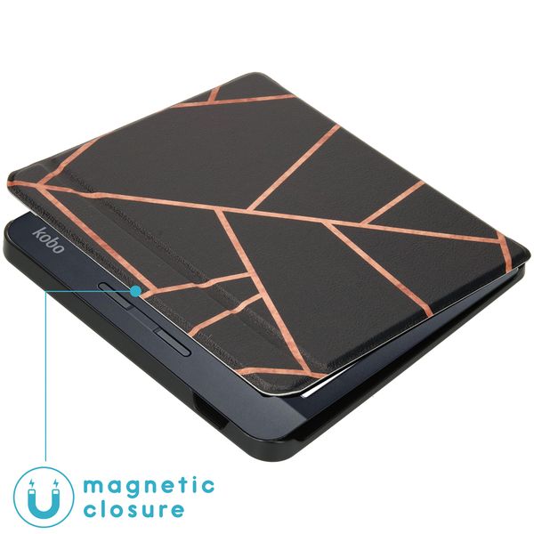 imoshion Design Slim Hard Sleepcover mit Stand für das Kobo Libra H2O -Black Graphic