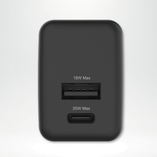 imoshion Wandladegerät - Ladegerät - USB-C + USB-A - Power Delivery und Quick Charge - 35W - Schwarz