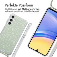 imoshion Design Hülle mit Band Samsung Galaxy A15 (5G) - Smoke Green Flowers