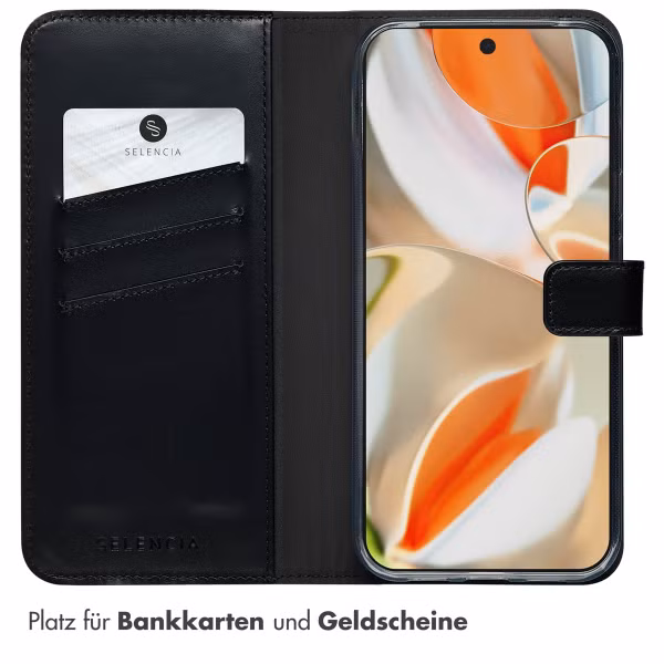 Selencia Echtleder Klapphülle Google Pixel 10 Pro XL - Schwarz