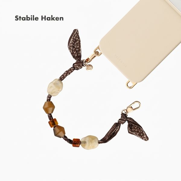 Selencia Satin Stone-Handykette - Brown