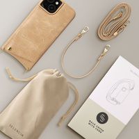 Selencia Nova Croco HandyHülle mit Kordel und Kartenhalter Apple iPhone 15 - Toasted Almond