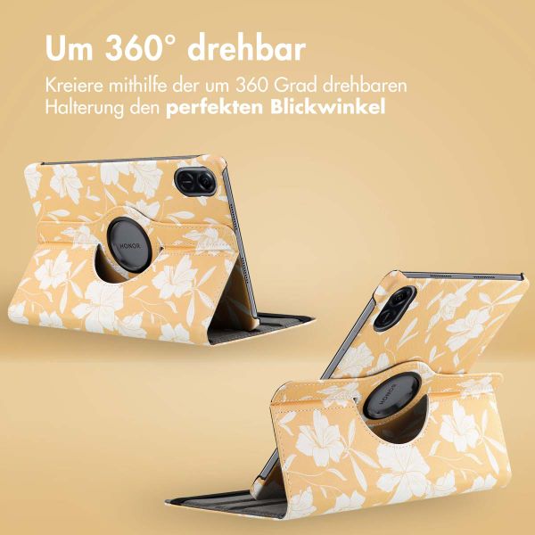 imoshion 360° drehbare Design Klapphülle für das Honor Pad X9 - Yellow Flowers