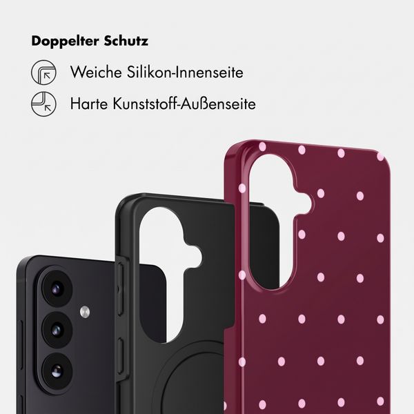 Selencia Vivid Rückabdeckung mit MagSafe Samsung Galaxy S26 FE - Happy Dots Burgundy