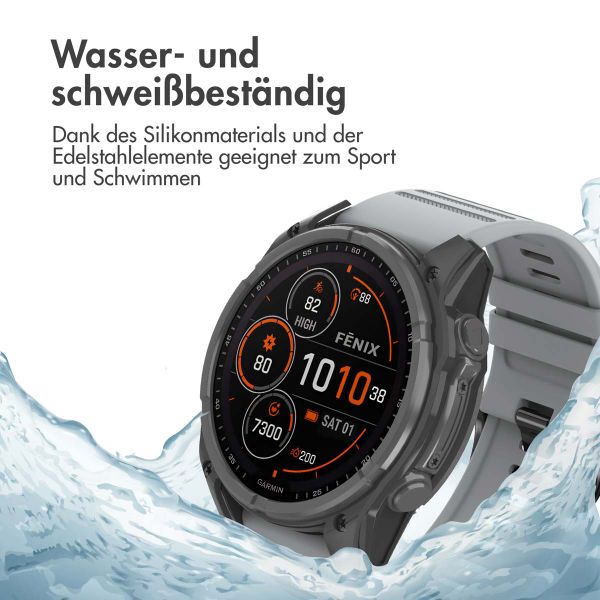 imoshion QuickFit® Silikonarmband Stripe für die Garmin Watch | 26 mm Anschluss - Grau