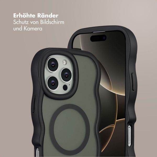 Selencia Wavy Backcover mit MagSafe Apple iPhone 16 Pro Max - Schwarz