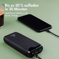 imoshion Powerbank 20.000 mAh - 22,5W Schnellladegerät - USB-C / USB-A - Schwarz