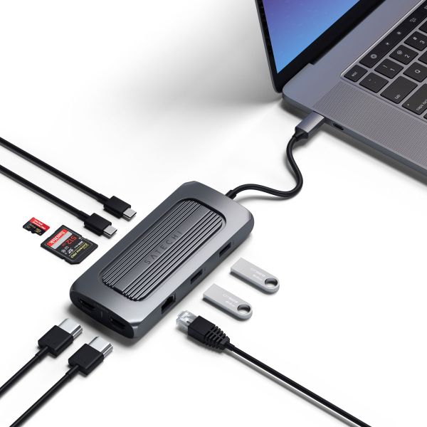 Satechi USB-C Multiport MX Adapter - USB-C Hub für Laptop - Space Grau