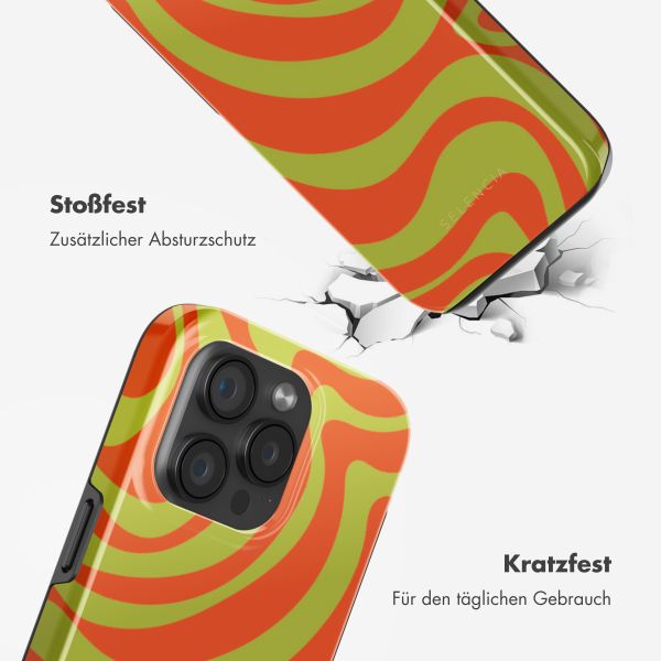 Selencia Vivid Rückabdeckung mit MagSafe Apple iPhone 15 Pro - Wavy Swirl Orange Fern