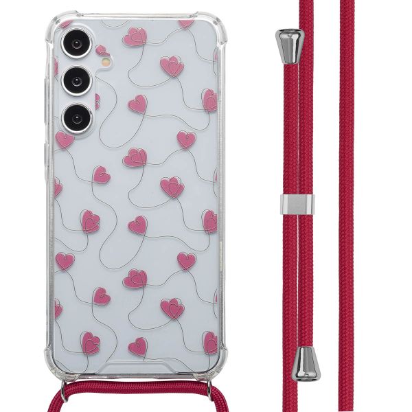 imoshion Design Hülle mit Band Samsung Galaxy A55 - Dusty Rose Connected Hearts