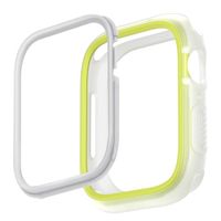 Uniq Moduo Apple Watch Hülle mit austauschbarem Rahmen für die Apple Watch 4-9 / SE - 44/45 mm - Frost (Lime/White)