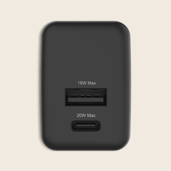 imoshion Wandladegerät - Ladegerät - USB-C- und USB-Anschluss - Power Delivery - 20 Watt - Schwarz