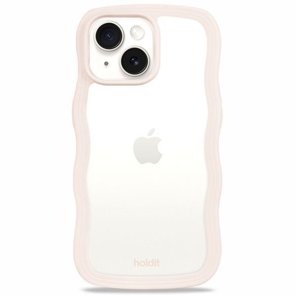 Holdit Wavy Case für das iPhone 13/14/15 - Light Beige / Transparent