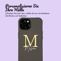 Personalisierte Color Backcover MagSafe mit abtrennbarem Band und Buchstaben für iPhone 15 - Black Coffee