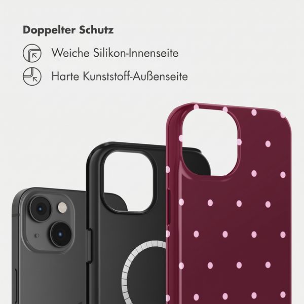 Selencia Vivid Rückabdeckung mit MagSafe Apple iPhone 14 - Happy Dots Burgundy