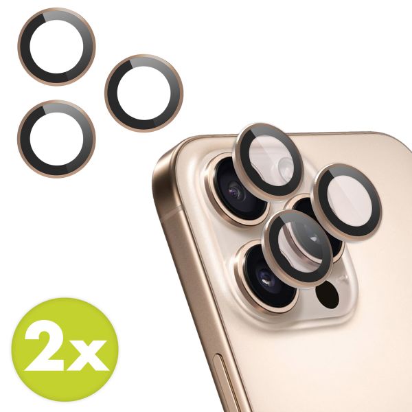 imoshion 2er-Pack Objektivschutz für Kamera für das iPhone 16 Pro / 16 Pro Max - Desert / Titanium