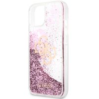 Guess 4G Logo Liquid Glitter Back Cover für das iPhone 13 - Pink