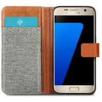 imoshion Luxuriöse Canvas-Klapphülle Samsung Galaxy S7 - Grau
