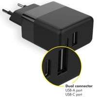 Accezz Wand-Ladegerät mit USB-C- auf USB-Kabel - Ladegerät - 20 Watt - 1 m - Schwarz