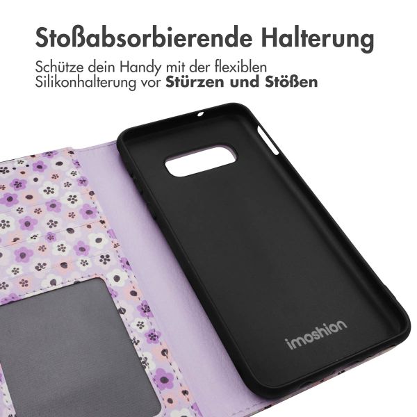imoshion Design Klapphülle Samsung Galaxy S10e - Purple Flowers