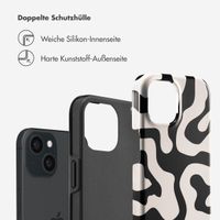 Selencia Vivid Tough Back Cover für das iPhone 15  - Art Wave Black