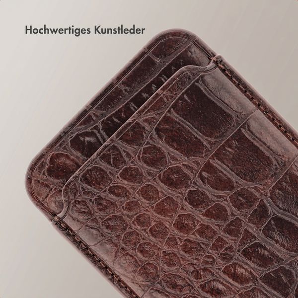 Selencia Croco Kartenhalter mit MagSafe - Choco Brown