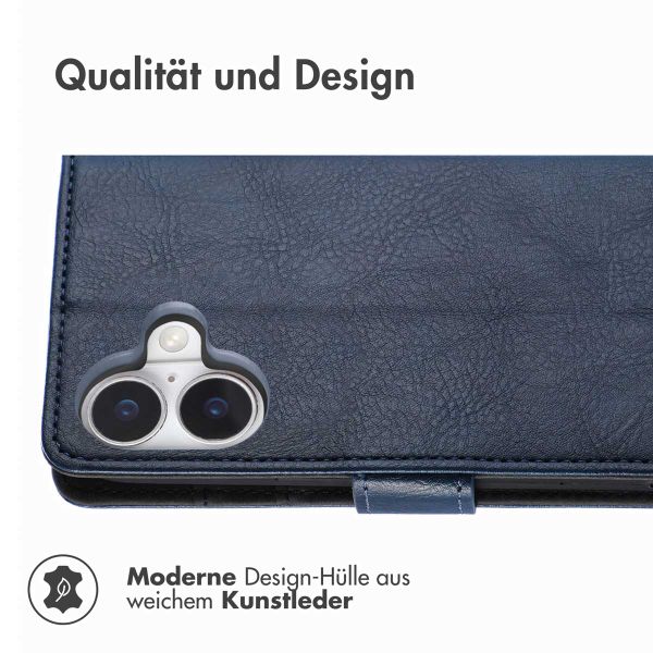 imoshion Luxuriöse Klapphülle Apple iPhone 16 Plus - Dunkelblau