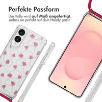 imoshion Design Hülle mit Band Samsung Galaxy S25 Edge - Dusty Rose Connected Hearts