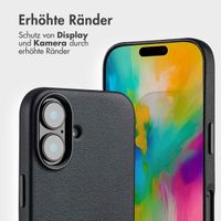 Accezz 2-in-1 Klapphülle aus Leder mit MagSafe für das Apple iPhone 16 - Onyx Black