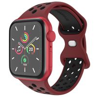 imoshion Sportarmband⁺ für die Apple Watch Series 1 bis 10 / SE / Ultra (2) (44/45/46/49 mm) - Größe M/L - Wine Red & Black