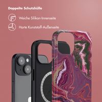 Selencia Vivid Tough Back Cover MagSafe für das iPhone 14 - Marble Purple