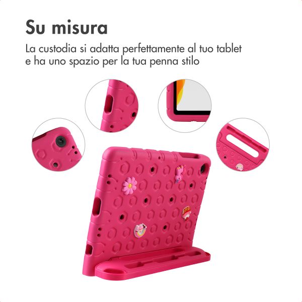 imoshion Kindersichere Schutzhülle mit abnehmbaren Ansteckern Samsung Galaxy Tab A11 Plus / A9 Plus - Rosa