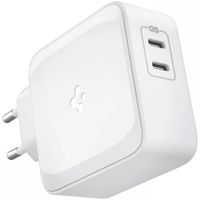 Spigen Dual USB-C Charger - Ladegerät mit 2 USB-C-Anschlüssen - Mit GaN-Technologie - 65 W - Weiß