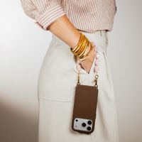 Selencia Rivièra Backcover mit MagSafe mit abnehmbaren Haken iPhone 12 / 12 Pro - Choco Brown