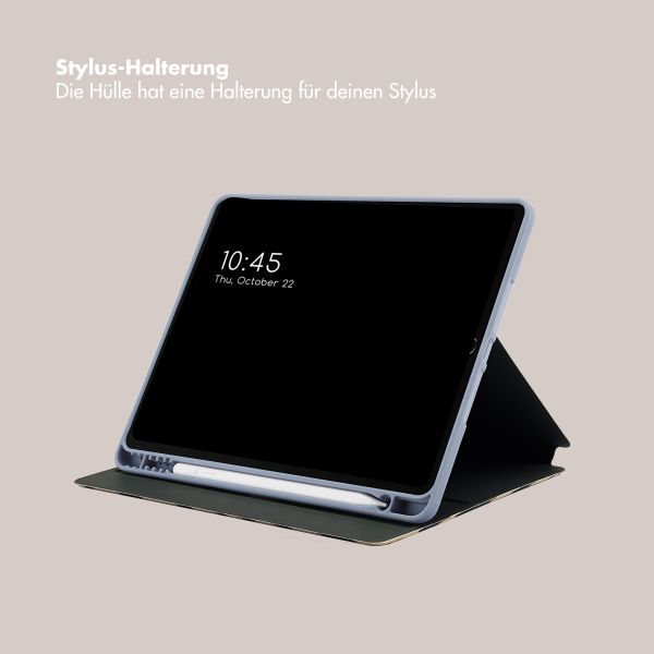 Selencia Vivid Klapphülle für das iPad 7 (2019) / iPad 8 (2020) / iPad 9 (2021) 10.2 Zoll - Art Wave Black