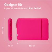 imoshion Laptop Hülle 15-16 Zoll - Laptop Sleeve mit Fach - Hot Pink