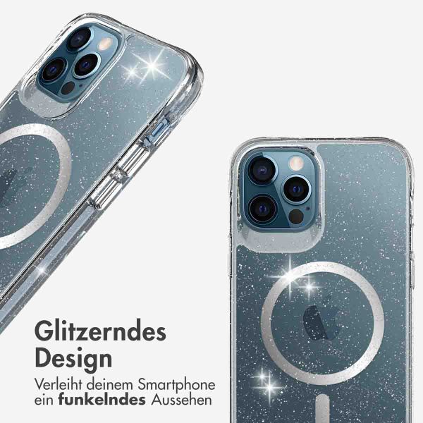 imoshion Klare Glitter-Rückschale mit MagSafe iPhone 12 (Pro) - Silber