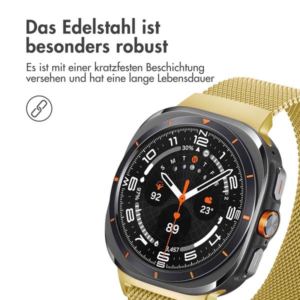 imoshion Magnetisches Milanaise Armband für das  Samsung Galaxy Watch Ultra (2024/2025) - Gold