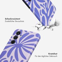 Selencia Vivid Tough Back Cover für das Samsung Galaxy A35 - Modern Bloom Sapphire Blue