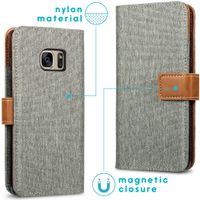 imoshion Luxuriöse Canvas-Klapphülle Samsung Galaxy S7 - Grau