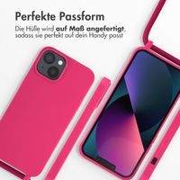 imoshion Silikonhülle mit Band für das iPhone 14 - Rosa fluoreszierend