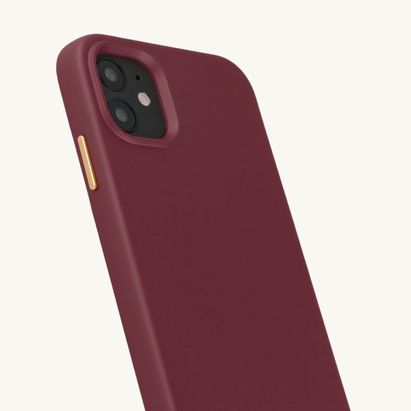 Selencia Rivièra Backcover mit MagSafe mit abnehmbaren Haken Apple iPhone 11 - Bold Burgundy