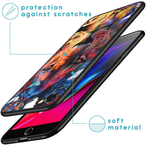 imoshion Design Hülle iPhone SE (2022 / 2020) / 8 / 7 - Dschungel - Löwe