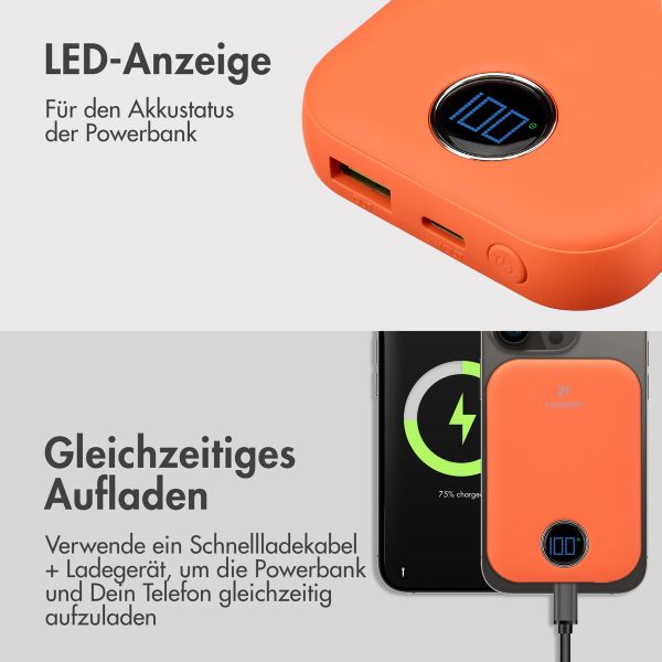 imoshion MagSafe Powerbank - 10.000 mAh - Kabellose Powerbank - Apricot Crush Orange