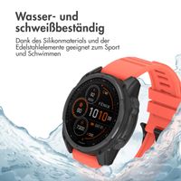 imoshion QuickFit® Silikonarmband Stripe für die Garmin Watch | 22 mm Anschluss - Orange