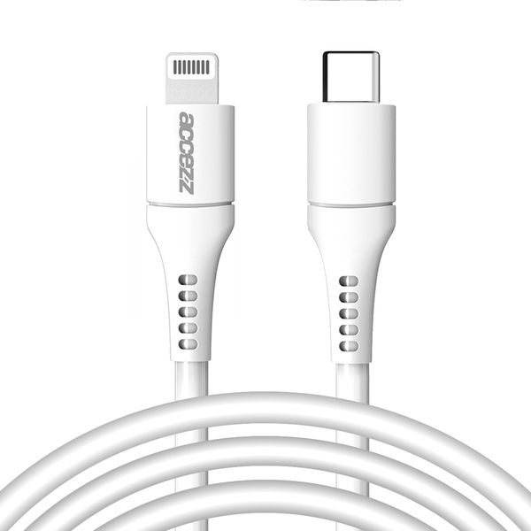 Accezz MFI-zertifiziertes Lightning- auf USB-C-Kabel - 2 m - Weiß