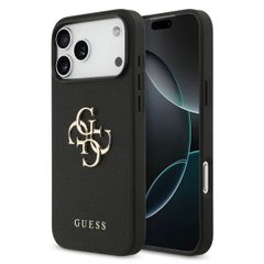Guess Big 4G Logo Hülle Grained Apple iPhone 17 Pro - Schwarz