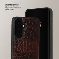 Selencia Nova Croco HandyHülle mit Kordel und Kartenhalter Samsung Galaxy A37 (5G) - Choco Brown